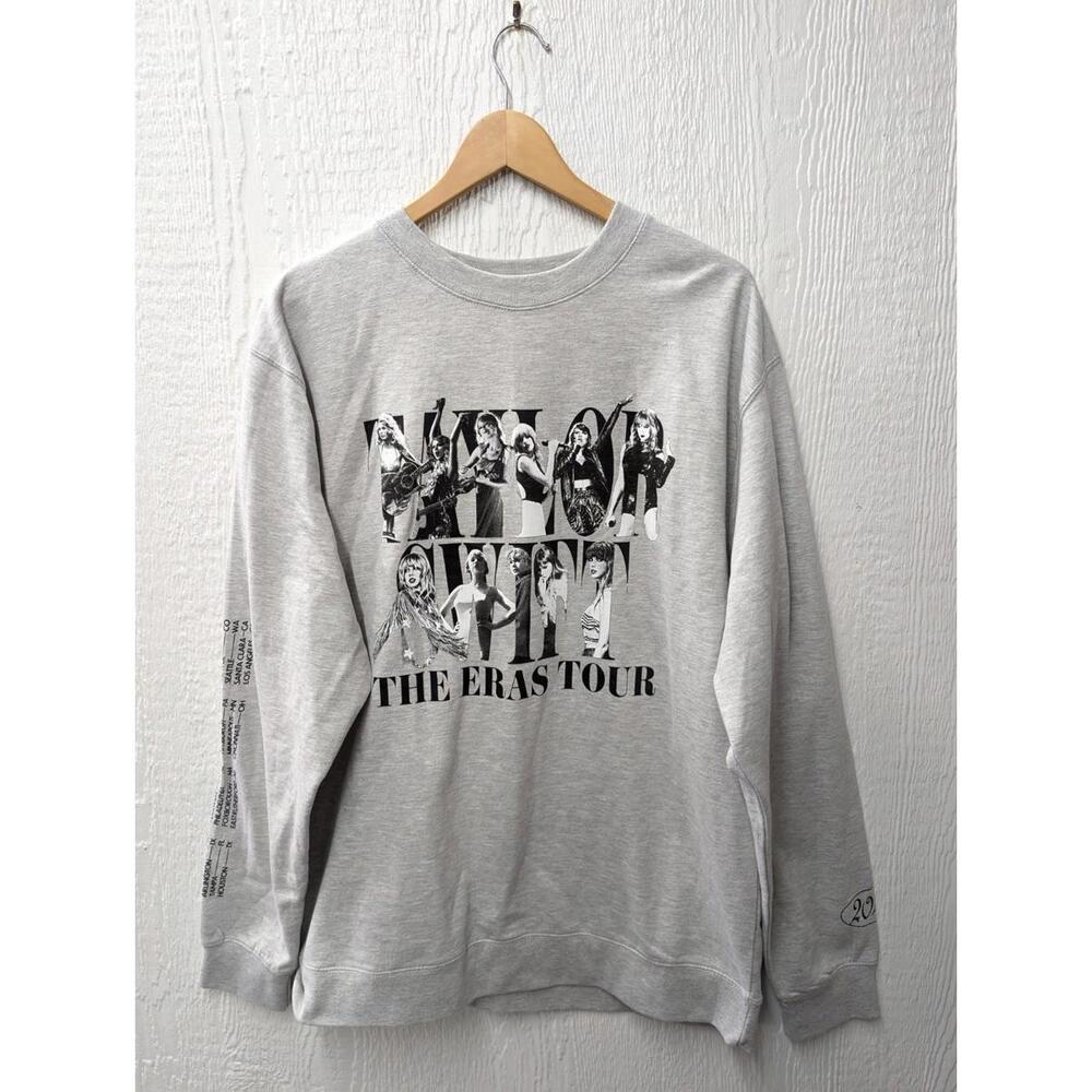 Taylor Swift The Eras Tour Sweatshirt Grey Graphic Pullover Size XL